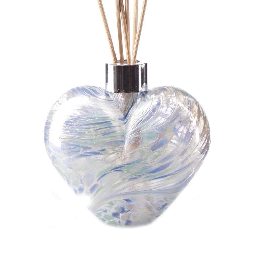 Amelia Art Glass White Sage & Blue Heart Reed Diffuser Gift Set  Extra Image 1